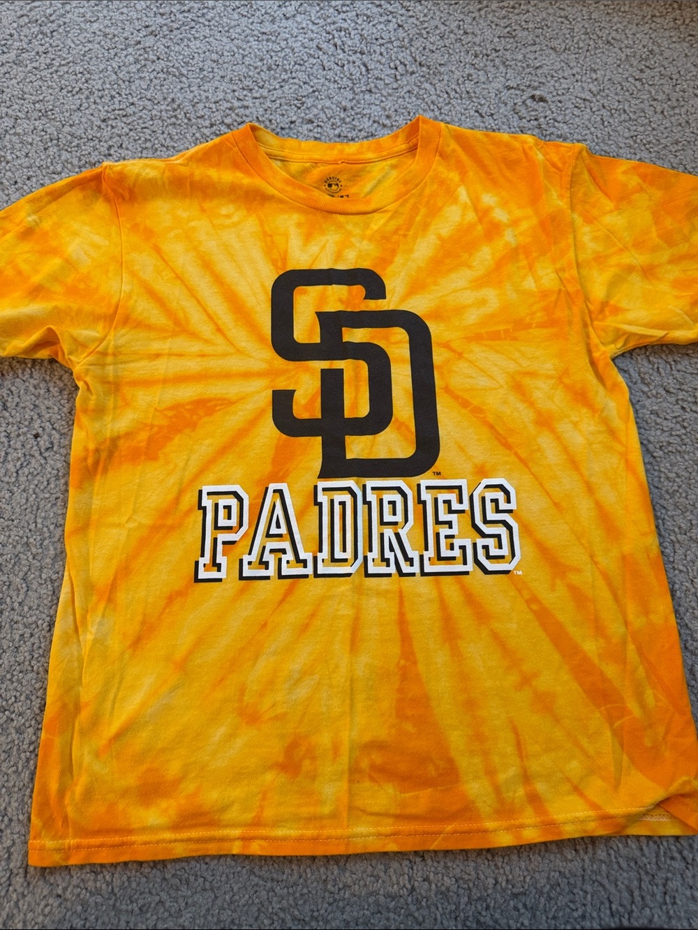 Stitches Yellow & Orange Tie-Dye Padres Tee